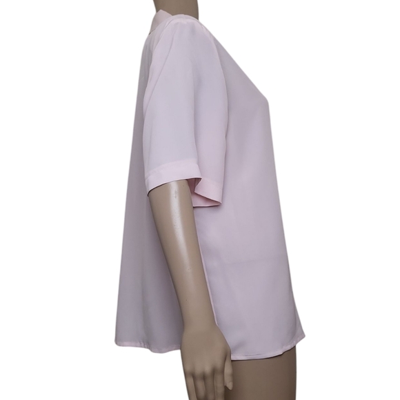 Kathy Che Embroidered Pearl Collar Pink Button Down Blouse - Picture 5 of 7